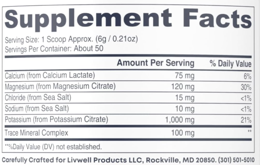 nutrients in electrolyte supplement